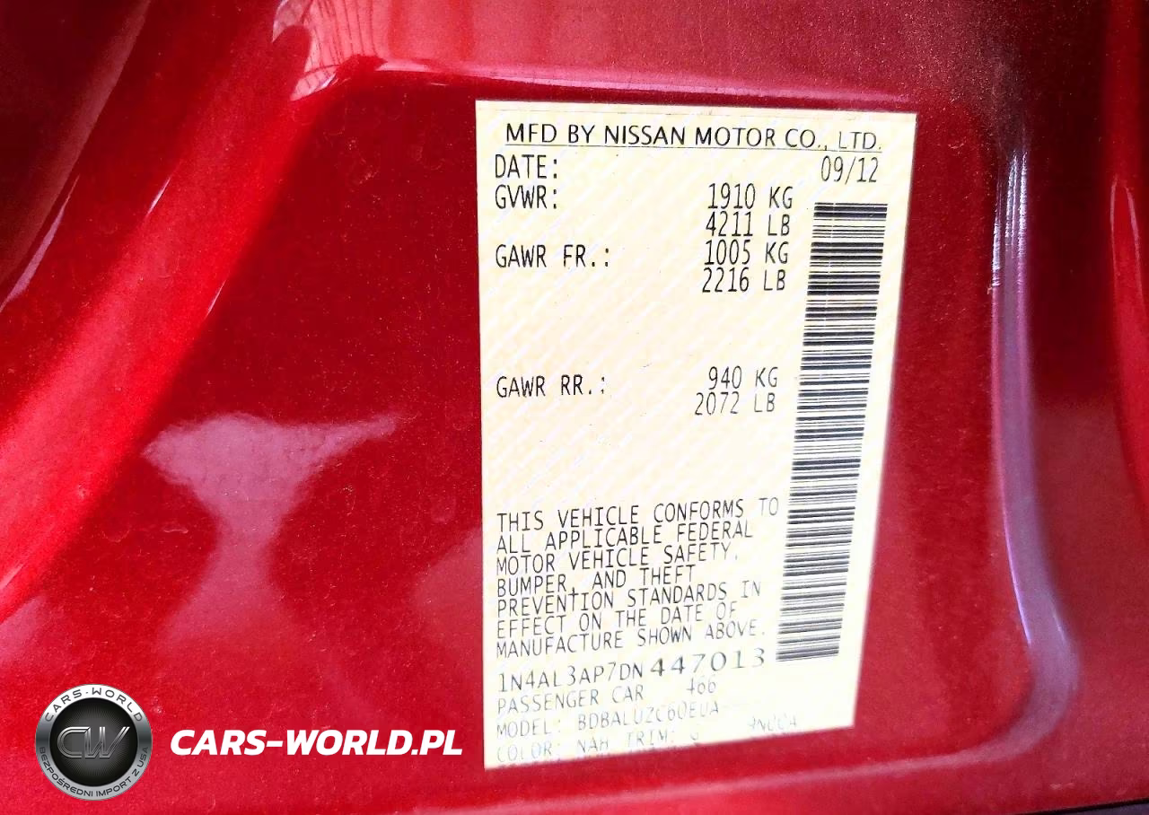 2013 Nissan Altima 2.5 VIN:1N4AL3AP7DN447013 - 12