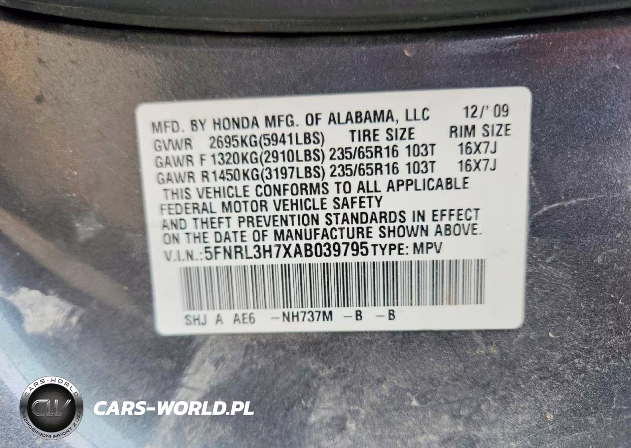 2010 Honda Odyssey Exl VIN:5FNRL3H7XAB039795 - 13