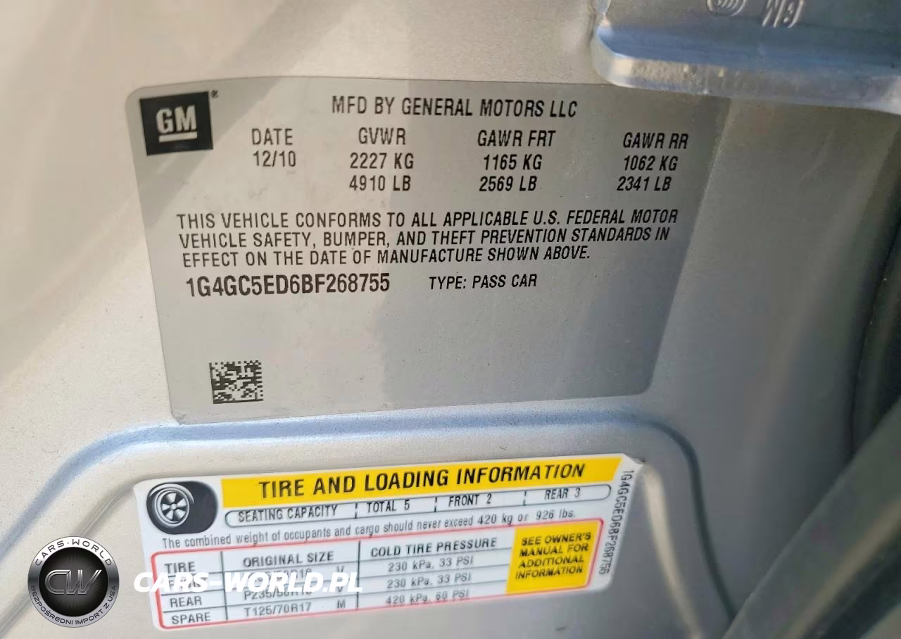 2011 Buick Lacrosse Cxl VIN:1G4GC5ED6BF268755 - 12