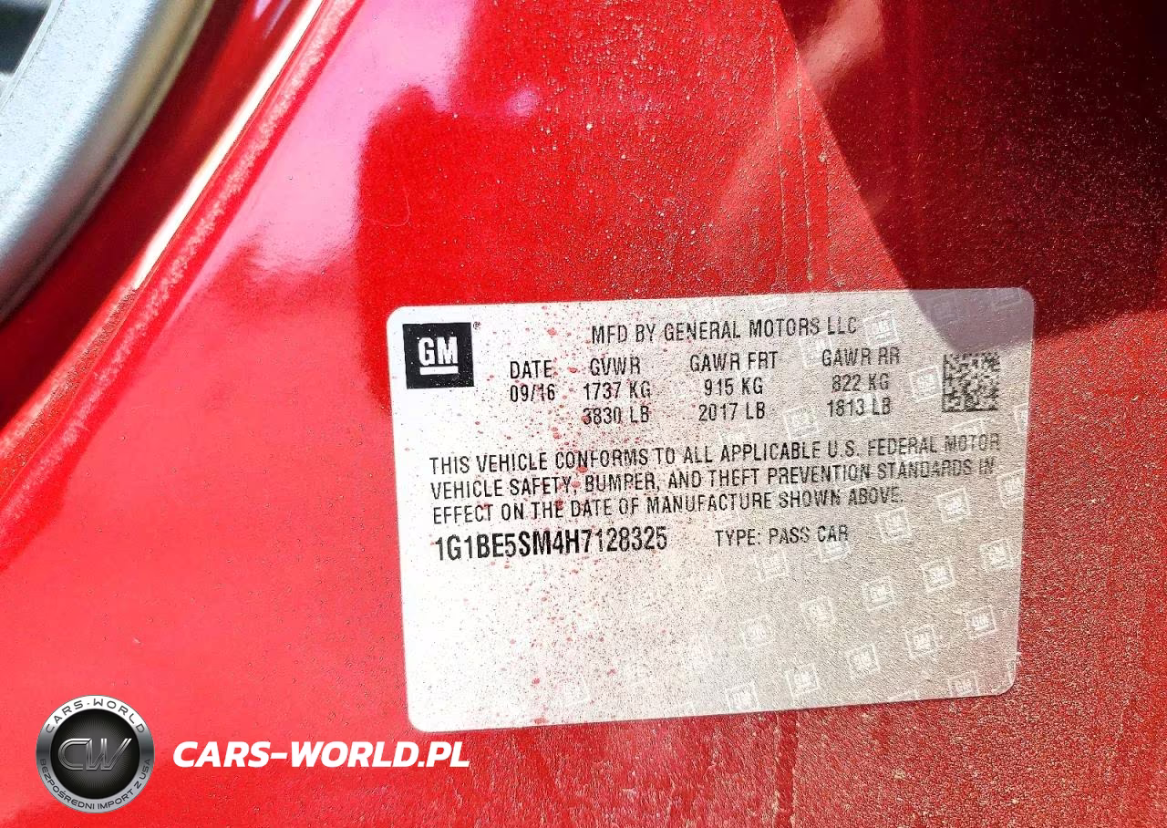 2017 Chevrolet Cruze Lt VIN:1G1BE5SM4H7128325 - 12
