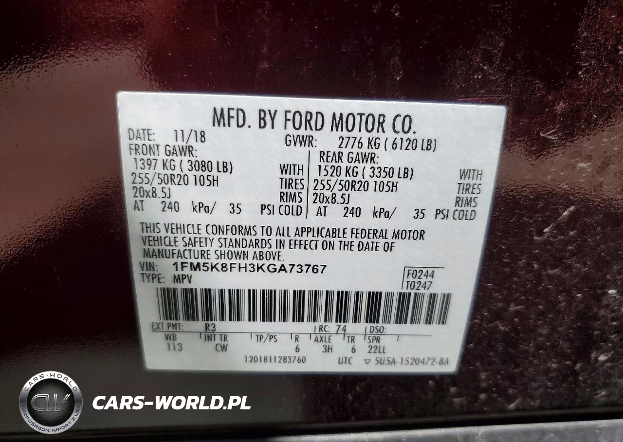 2019 Ford Explorer Limited VIN:1FM5K8FH3KGA73767 - 13