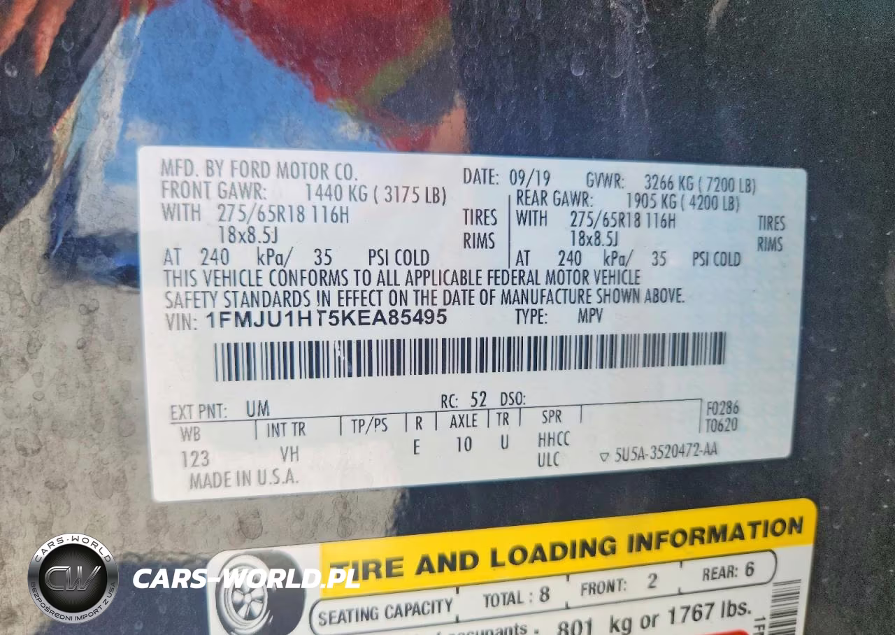2019 Ford Expedition Xlt VIN:1FMJU1HT5KEA85495 - 14