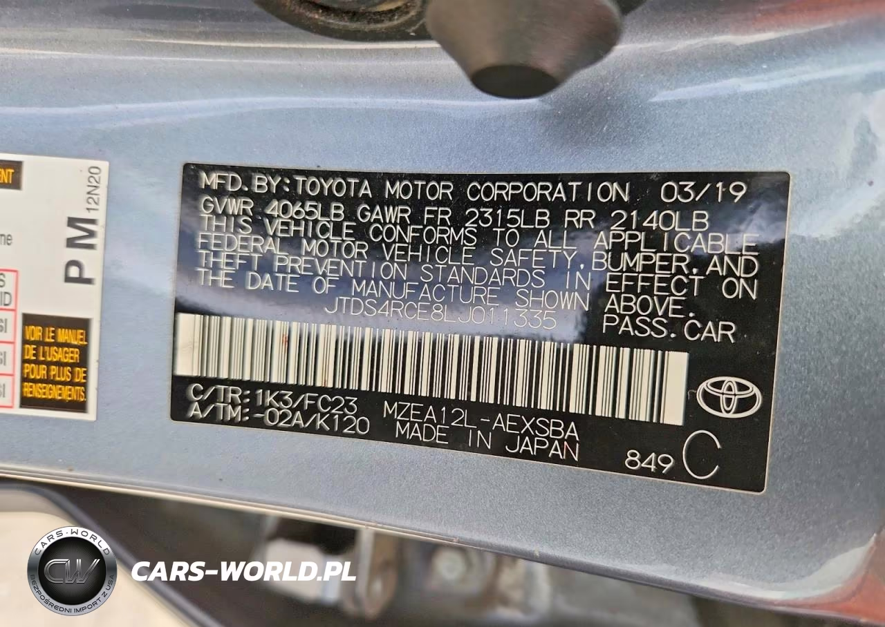 2020 Toyota Corolla Se VIN:JTDS4RCE8LJ011335 - 12