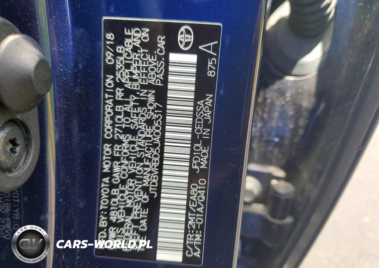 2018 Toyota Mirai Base VIN:JTDBVRBD5JA005317 - 12