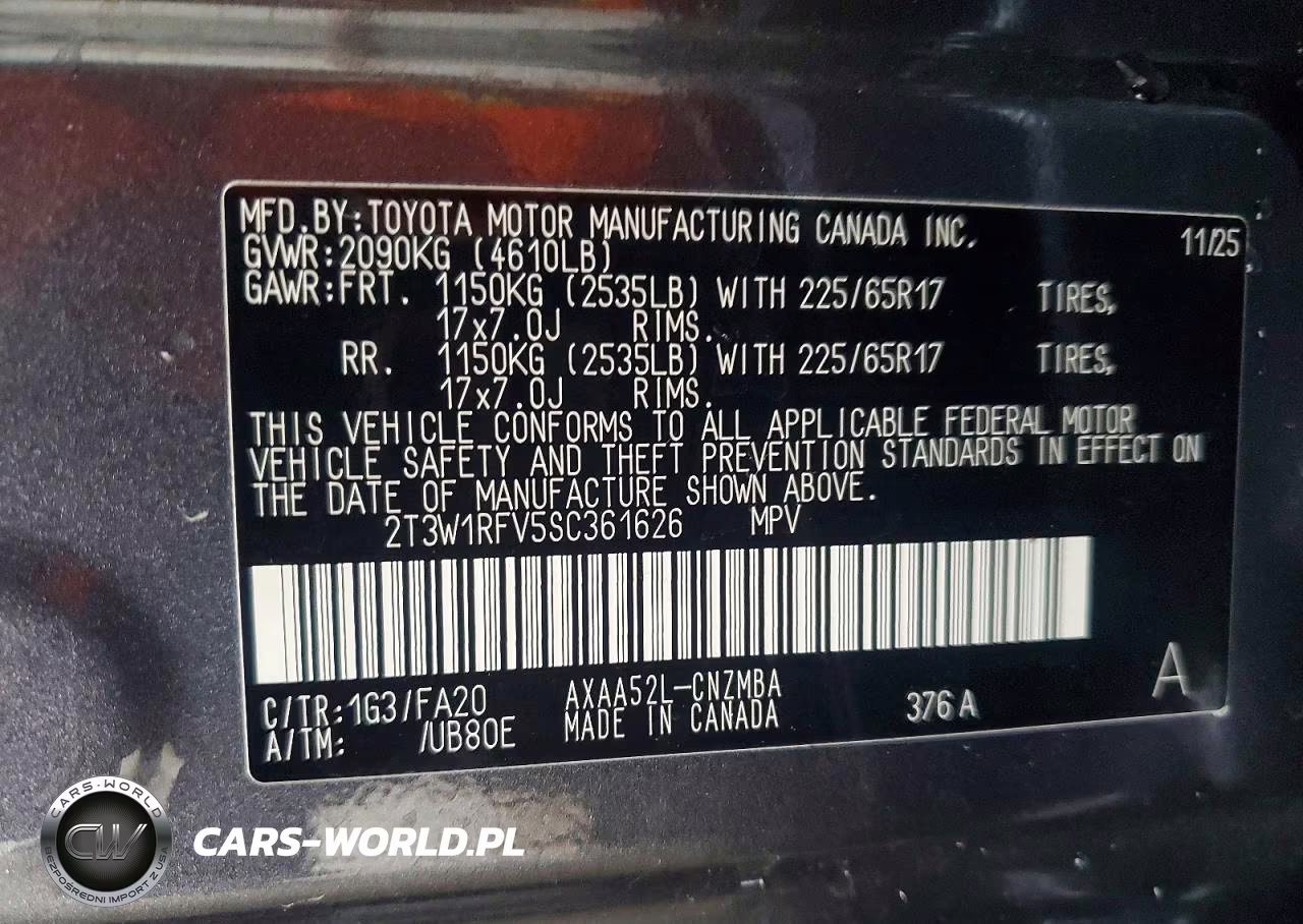 2025 Toyota Rav4 Xle VIN:2T3W1RFV5SC361626 - 13