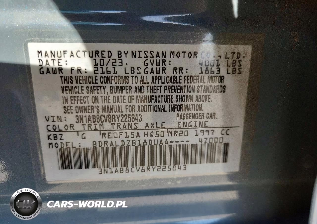 2024 Nissan Sentra Sv VIN:3N1AB8CV8RY225843 - 12