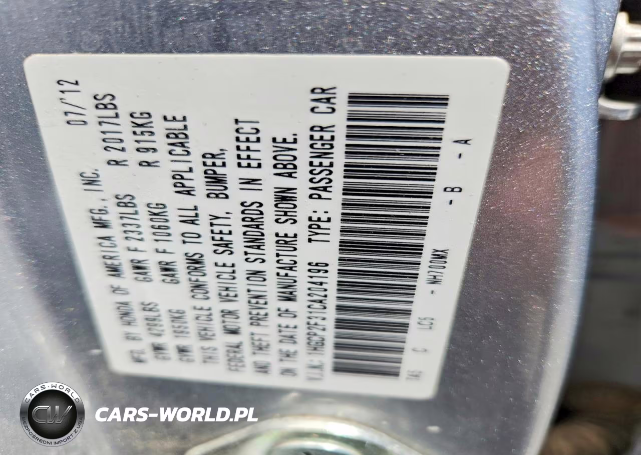 2012 Honda Accord Lx VIN:1HGCP2F31CA204196 - 12