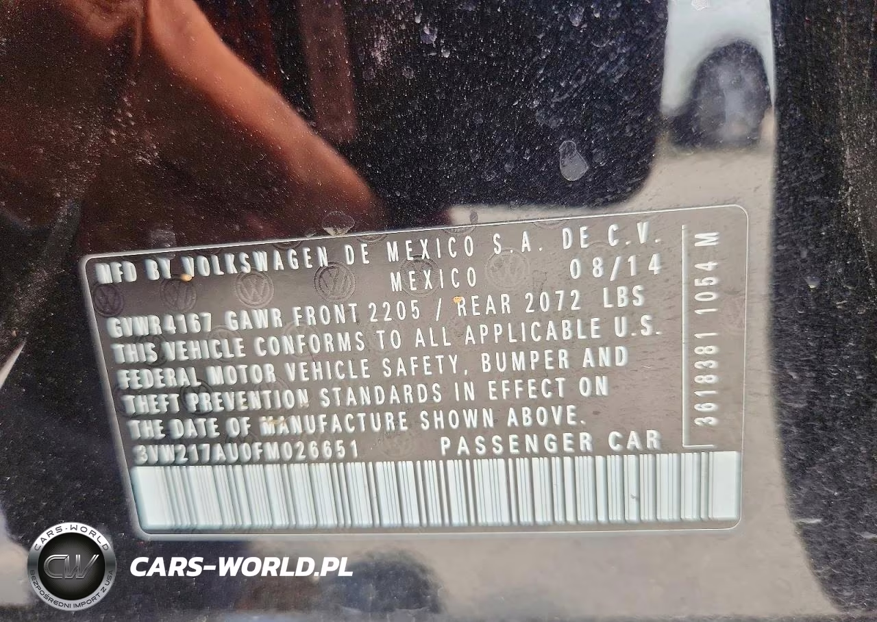2015 Volkswagen Golf VIN:3VW217AU0FM026651 - 12