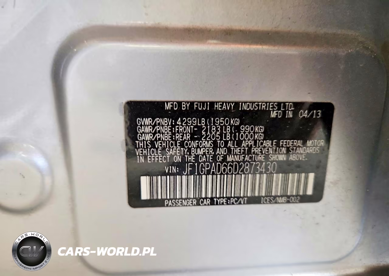 2013 Subaru Impreza Premium VIN:JF1GPAD66D2873430 - 12