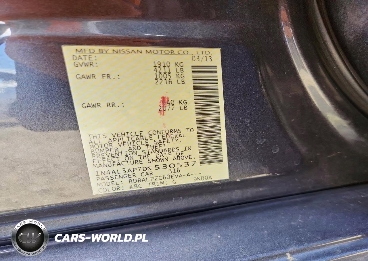 2013 Nissan Altima 2.5 VIN:1N4AL3AP7DN530537 - 12