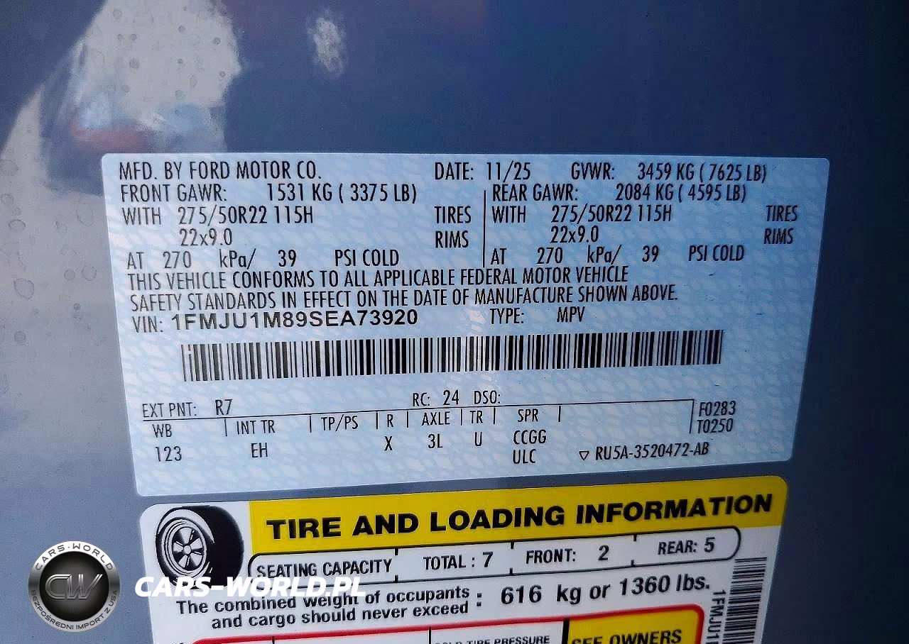 2025 Ford Expedition Platinum VIN:1FMJU1M89SEA73920 - 14