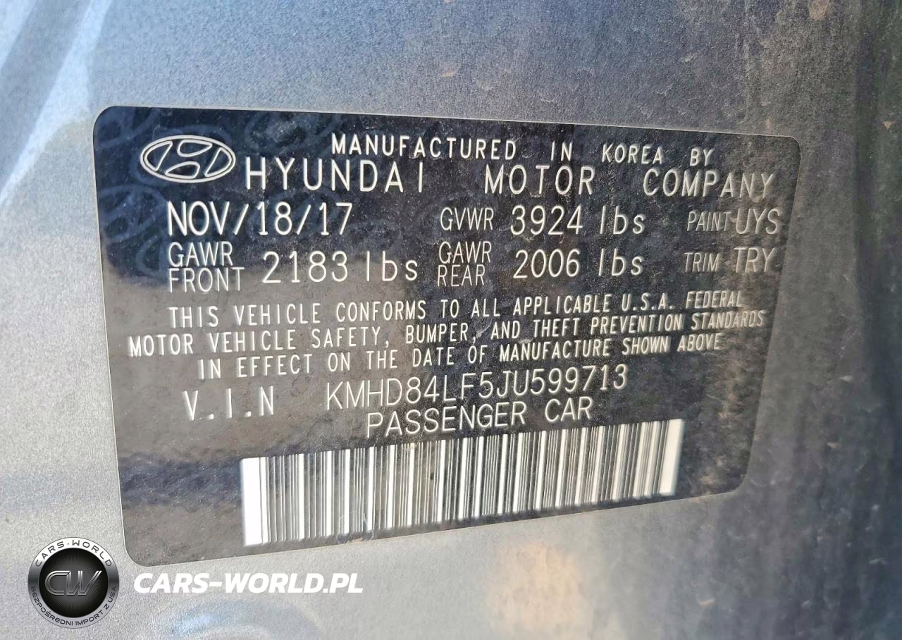 2018 Hyundai Elantra Sel VIN:KMHD84LF5JU599713 - 12