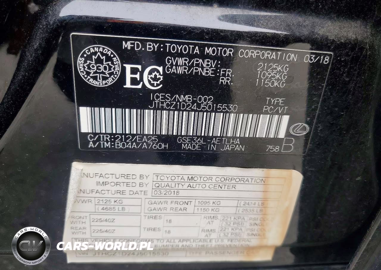 2018 Lexus Is 350 VIN:JTHCZ1D24J5015530 - 13