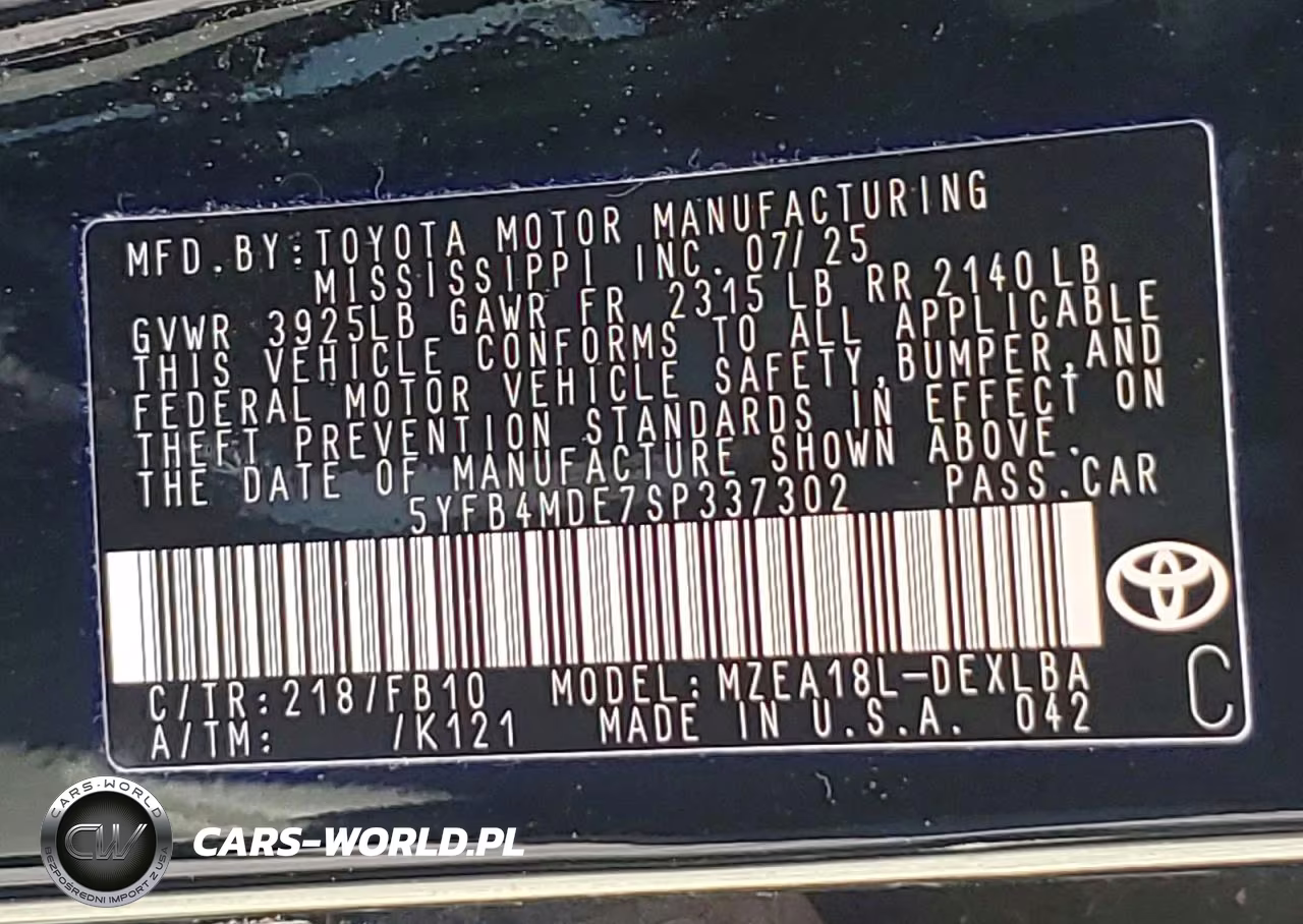 2025 Toyota Corolla Le VIN:5YFB4MDE7SP337302 - 12