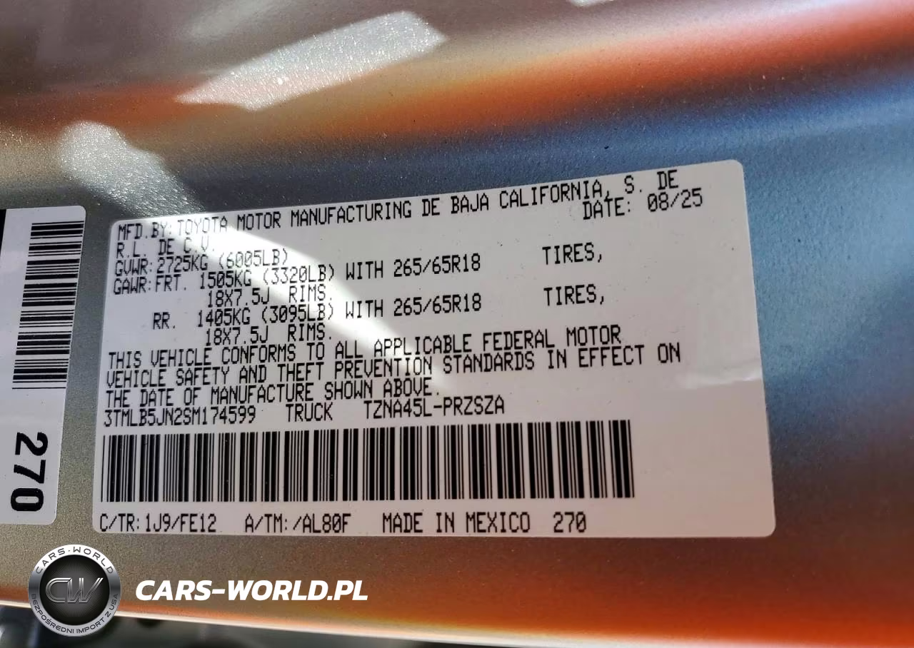2025 Toyota Tacoma Trd Sport VIN:3TMLB5JN2SM174599 - 12
