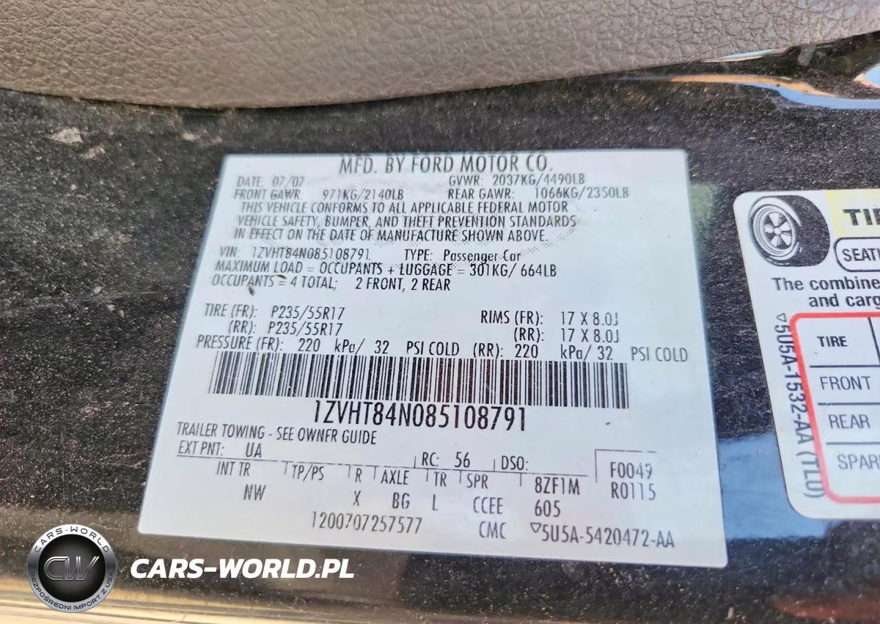 2008 Ford Mustang VIN:1ZVHT84N085108791 - 12