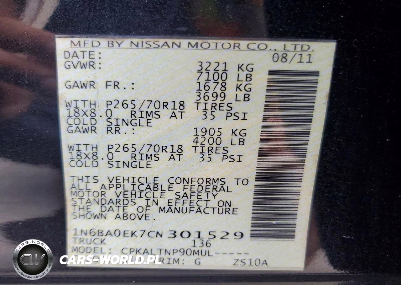 2012 Nissan Titan S VIN:1N6BA0EK7CN301529 - 12
