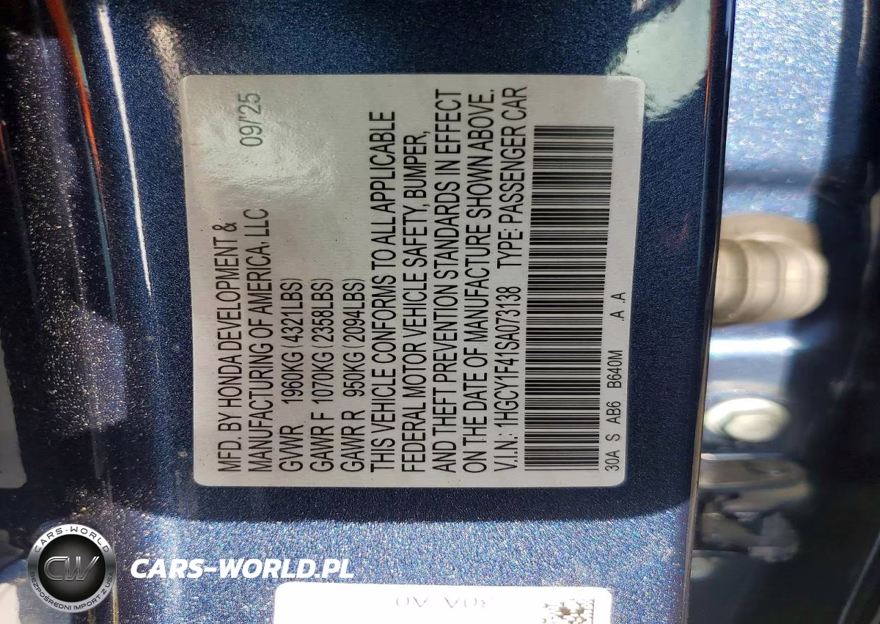 2025 Honda Accord Se VIN:1HGCY1F41SA073138 - 12