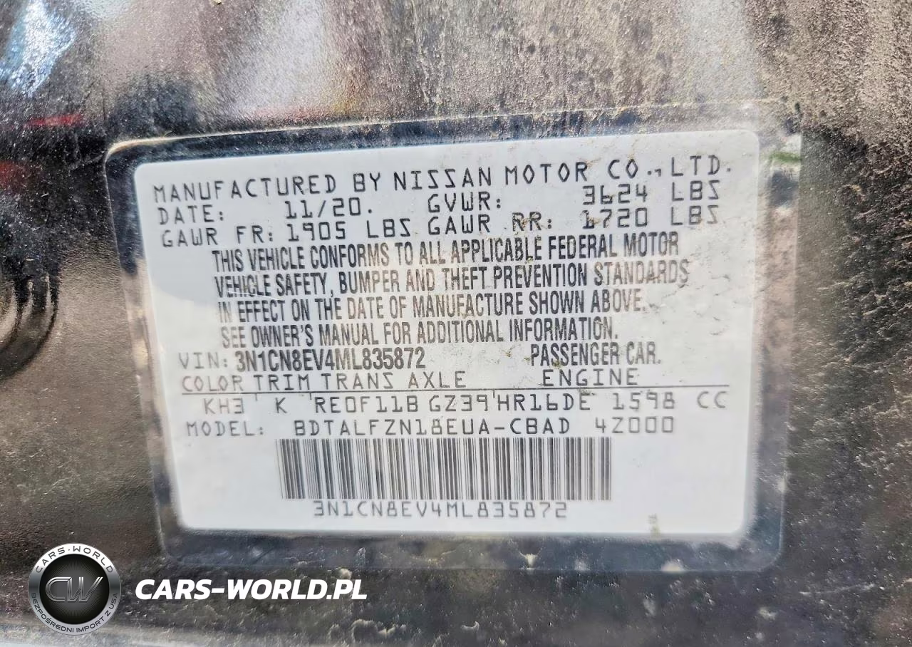 2021 Nissan Versa Sv VIN:3N1CN8EV4ML835872 - 12