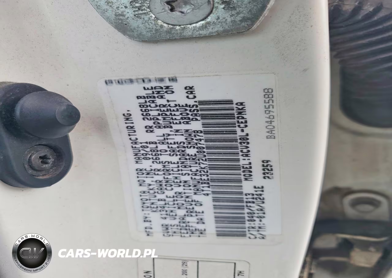 2002 Toyota Camry Le VIN:4T1BE32K72U007478 - 12