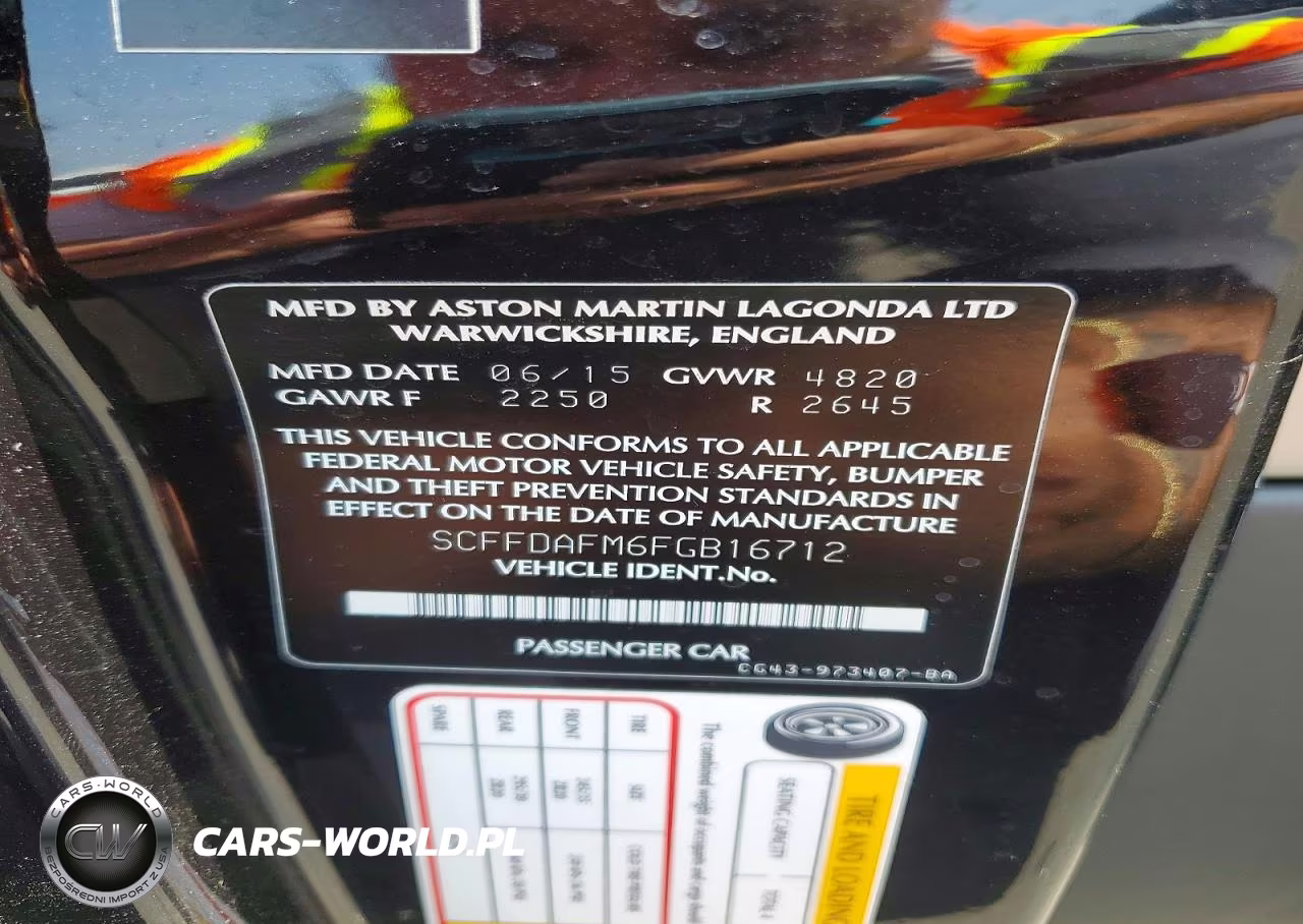 2015 Aston Martin Db9 VIN:SCFFDAFM6FGB16712 - 12