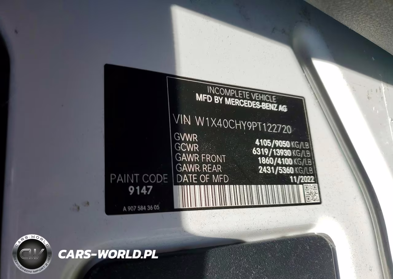 2023 Mercedes Benz Sprinter Delivery Van VIN:W1X40CHY9PT122720 - 13