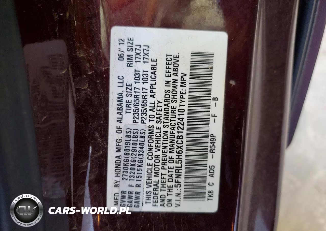 2012 Honda Odyssey Exl VIN:5FNRL5H6XCB122410 - 13