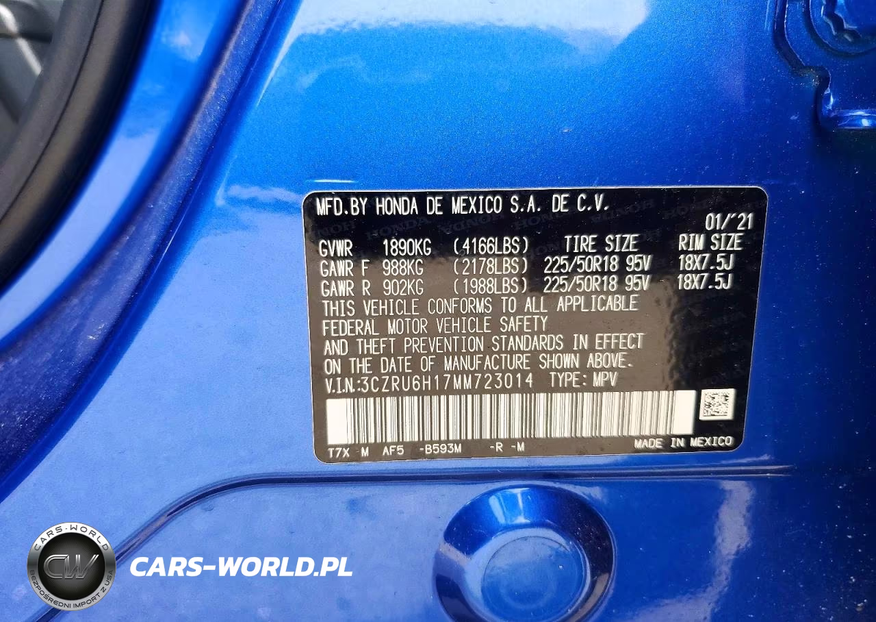 2021 Honda Hr-V Sport VIN:3CZRU6H17MM723014 - 13