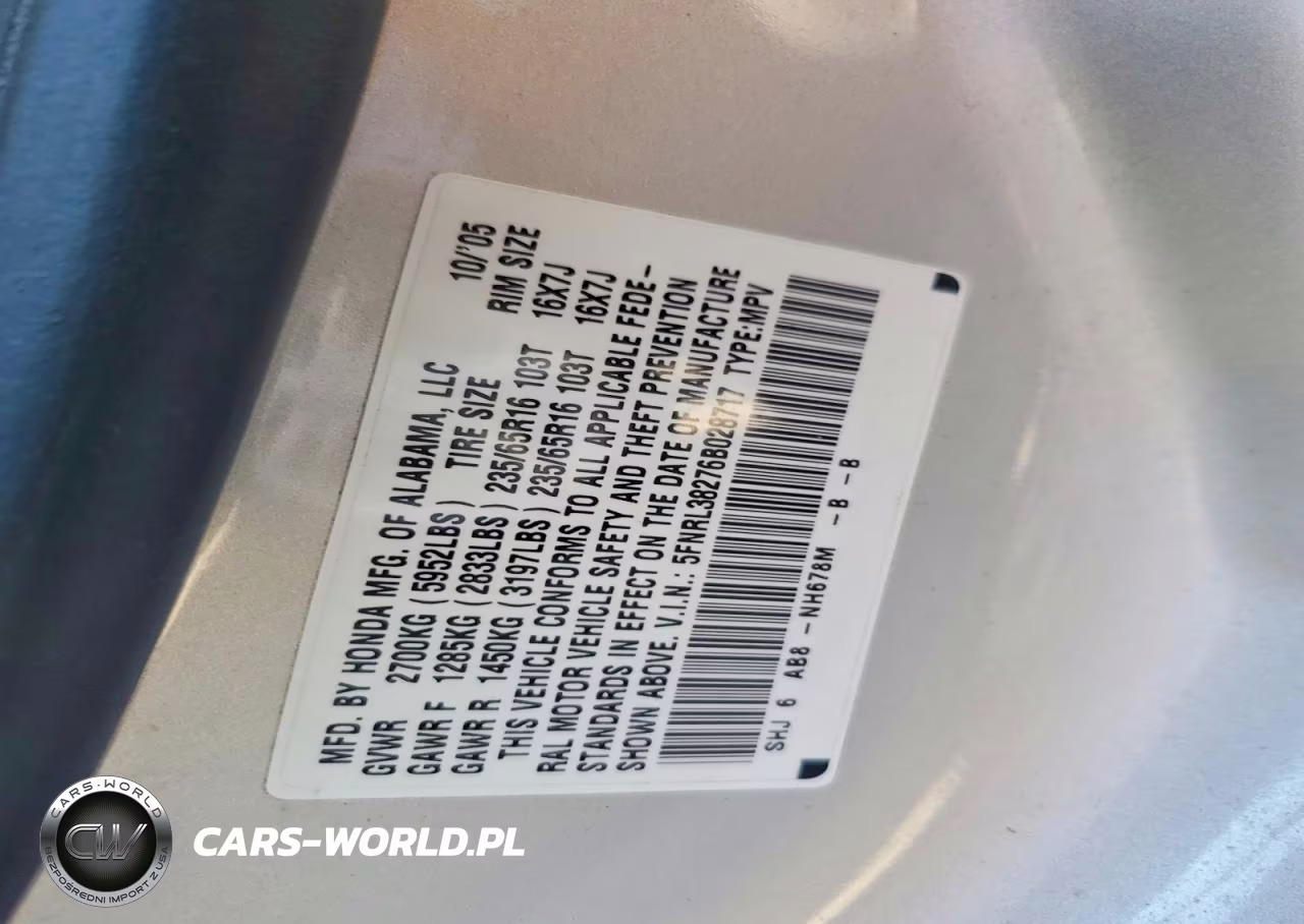 2006 Honda Odyssey Lx VIN:5FNRL38276B028717 - 13