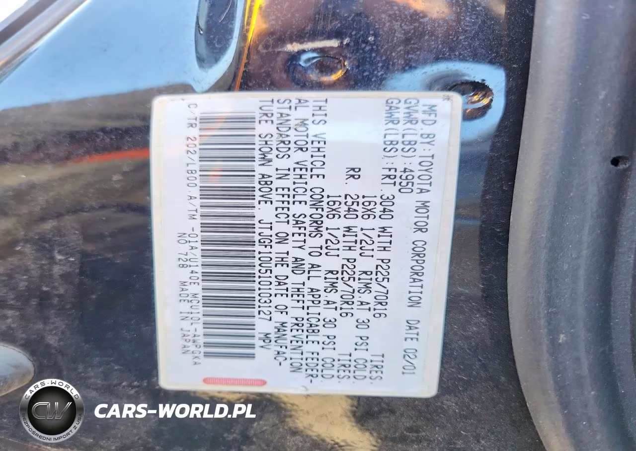 2001 Lexus Rx 300 VIN:JTJGF10U510103127 - 12