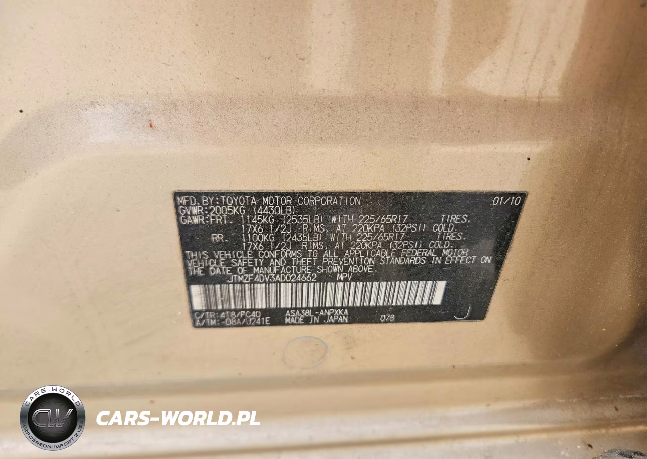 2010 Toyota Rav4 Base VIN:JTMZF4DV3AD024662 - 13