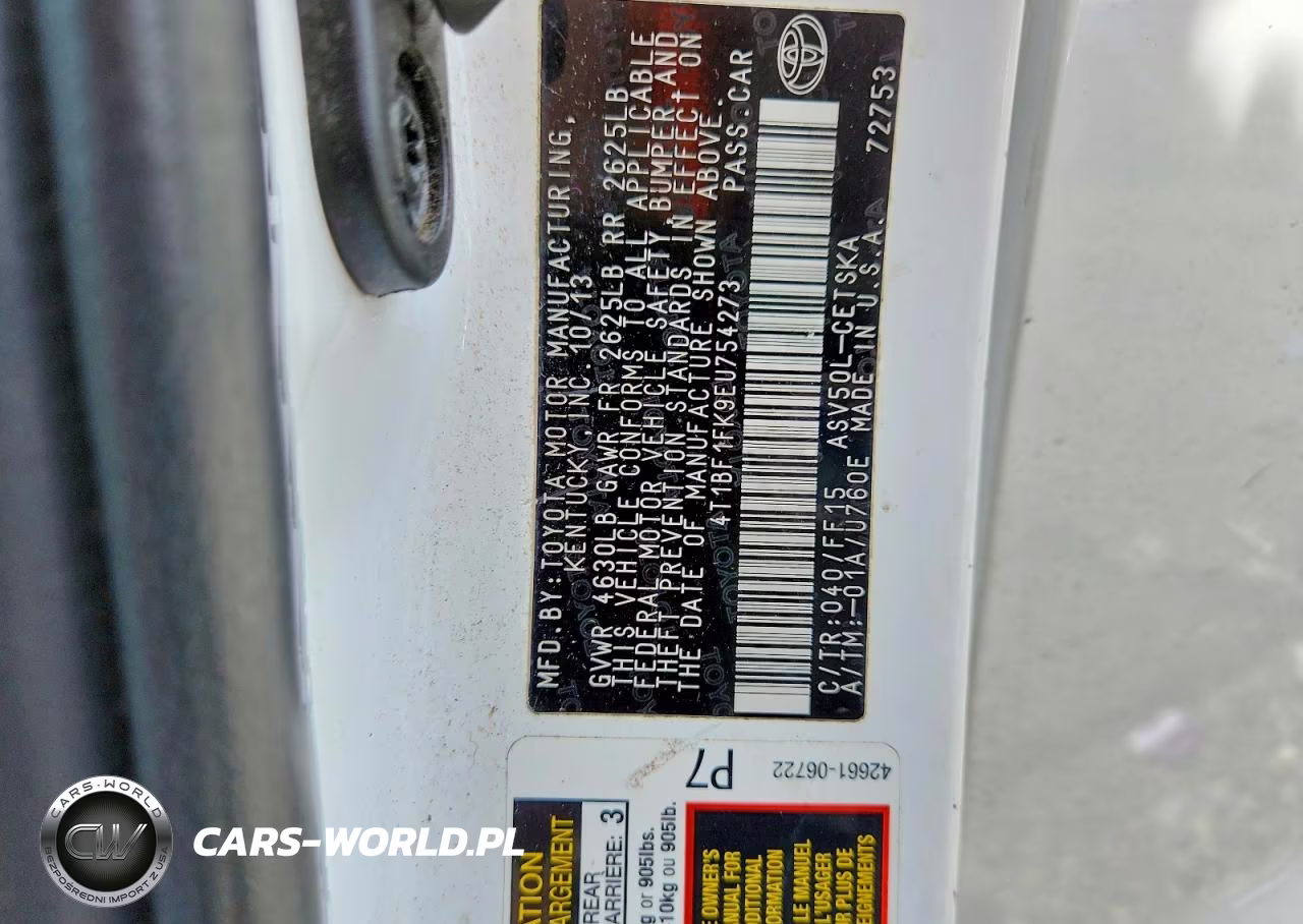 2014 Toyota Camry Se VIN:4T1BF1FK9EU754273 - 12