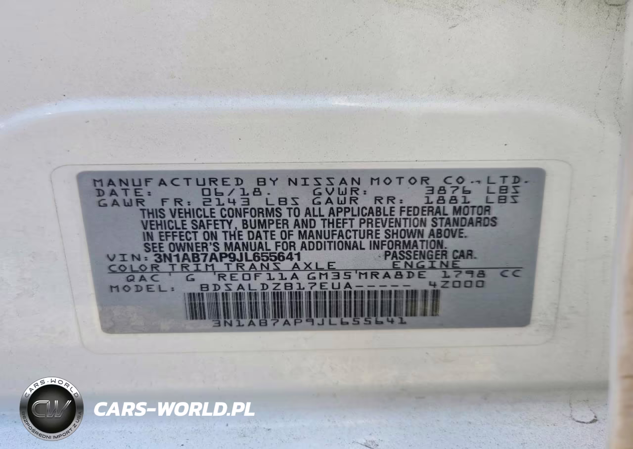 2018 Nissan Sentra Sv VIN:3N1AB7AP9JL655641 - 13