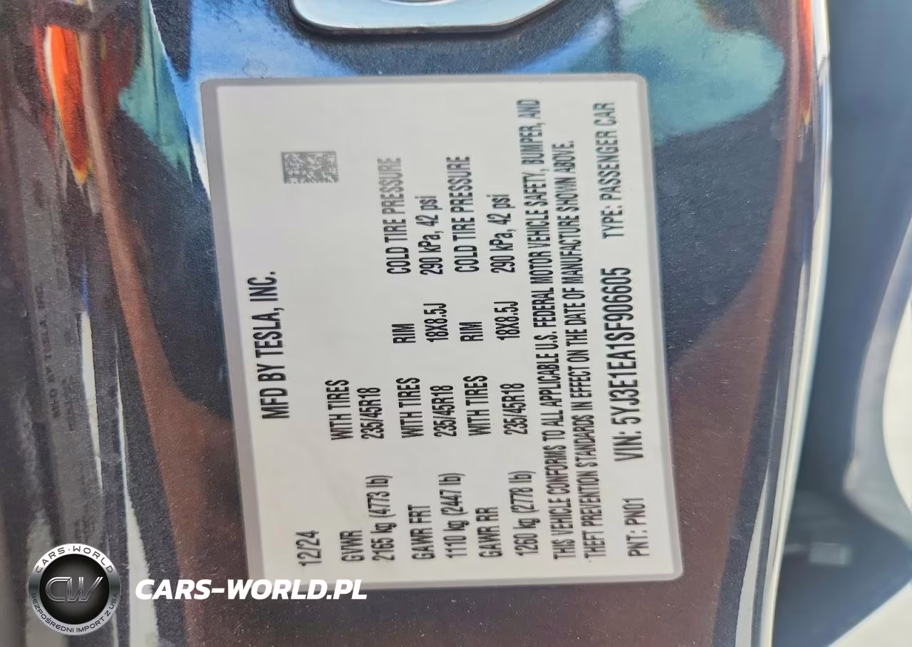 2025 Tesla Mdl 3 VIN:5YJ3E1EA1SF906605 - 13