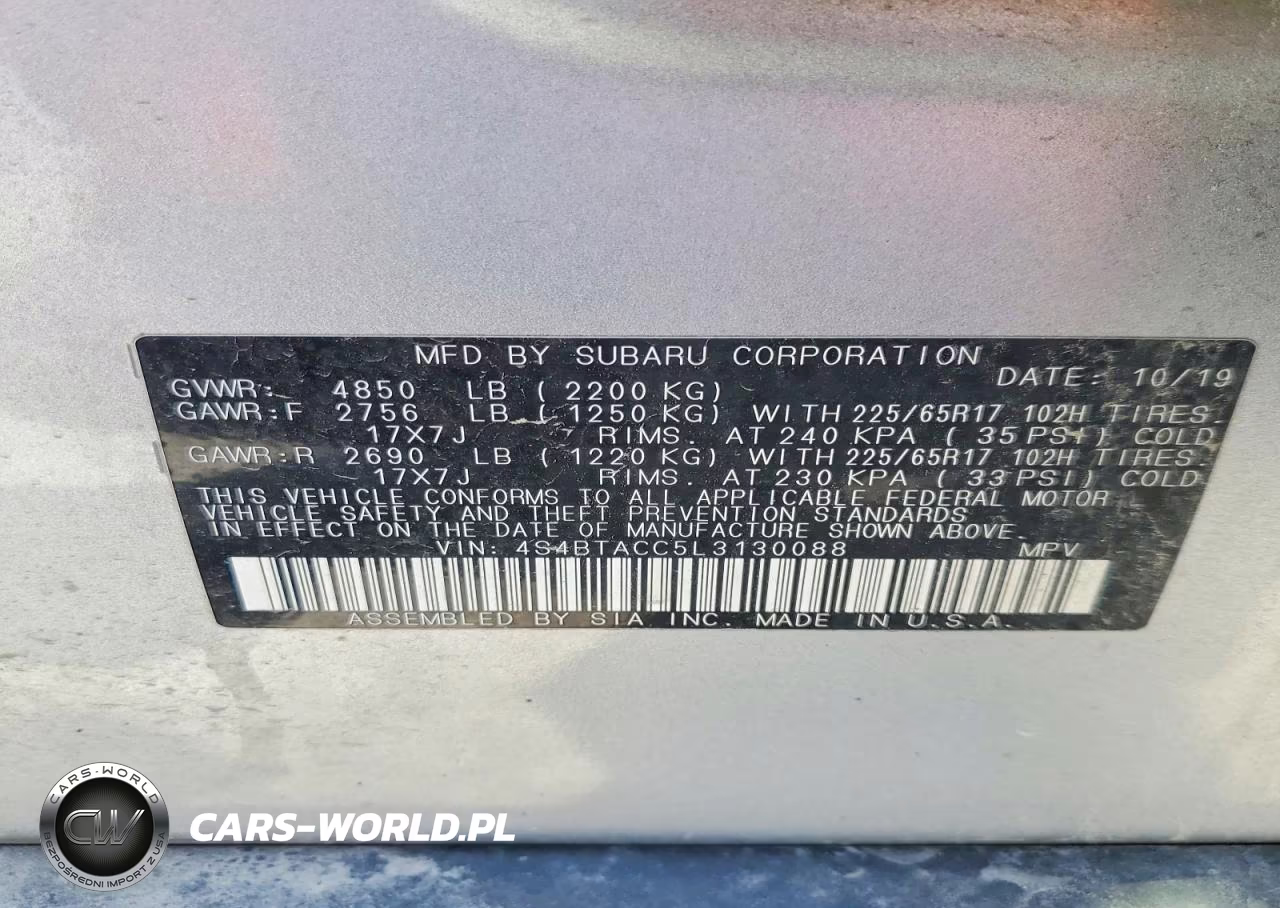 2020 Subaru Outback Premium VIN:4S4BTACC5L3130088 - 13