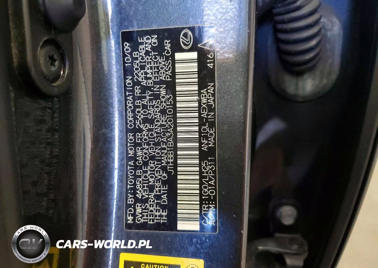 2010 Lexus Hs 250H VIN:JTHBB1BA3A2010153 - 12