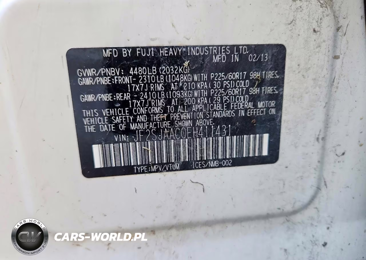 2014 Subaru Forester 2.5I VIN:JF2SJAAC0EH411431 - 13