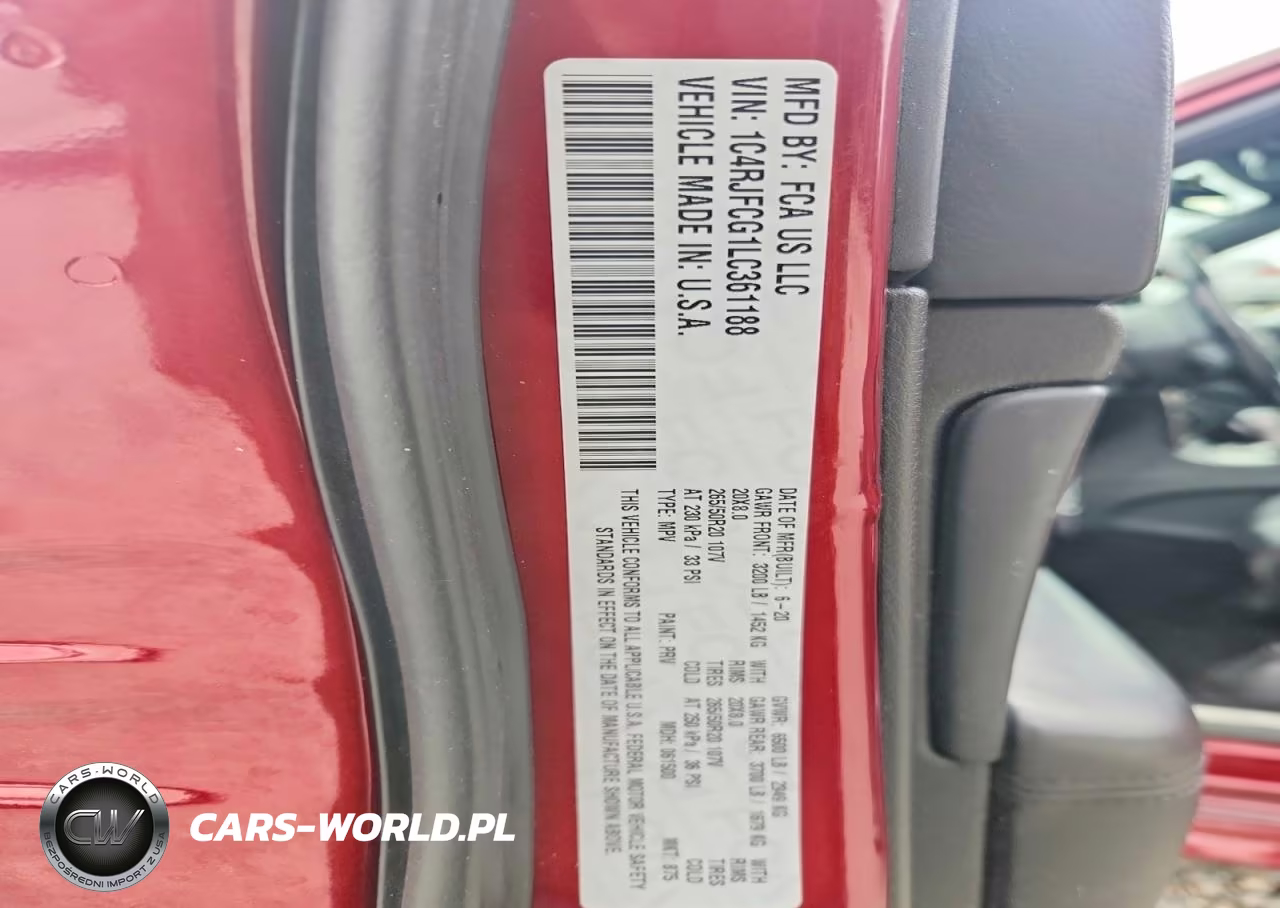 2020 Jeep Grand Cherokee Overland VIN:1C4RJFCG1LC361188 - 13