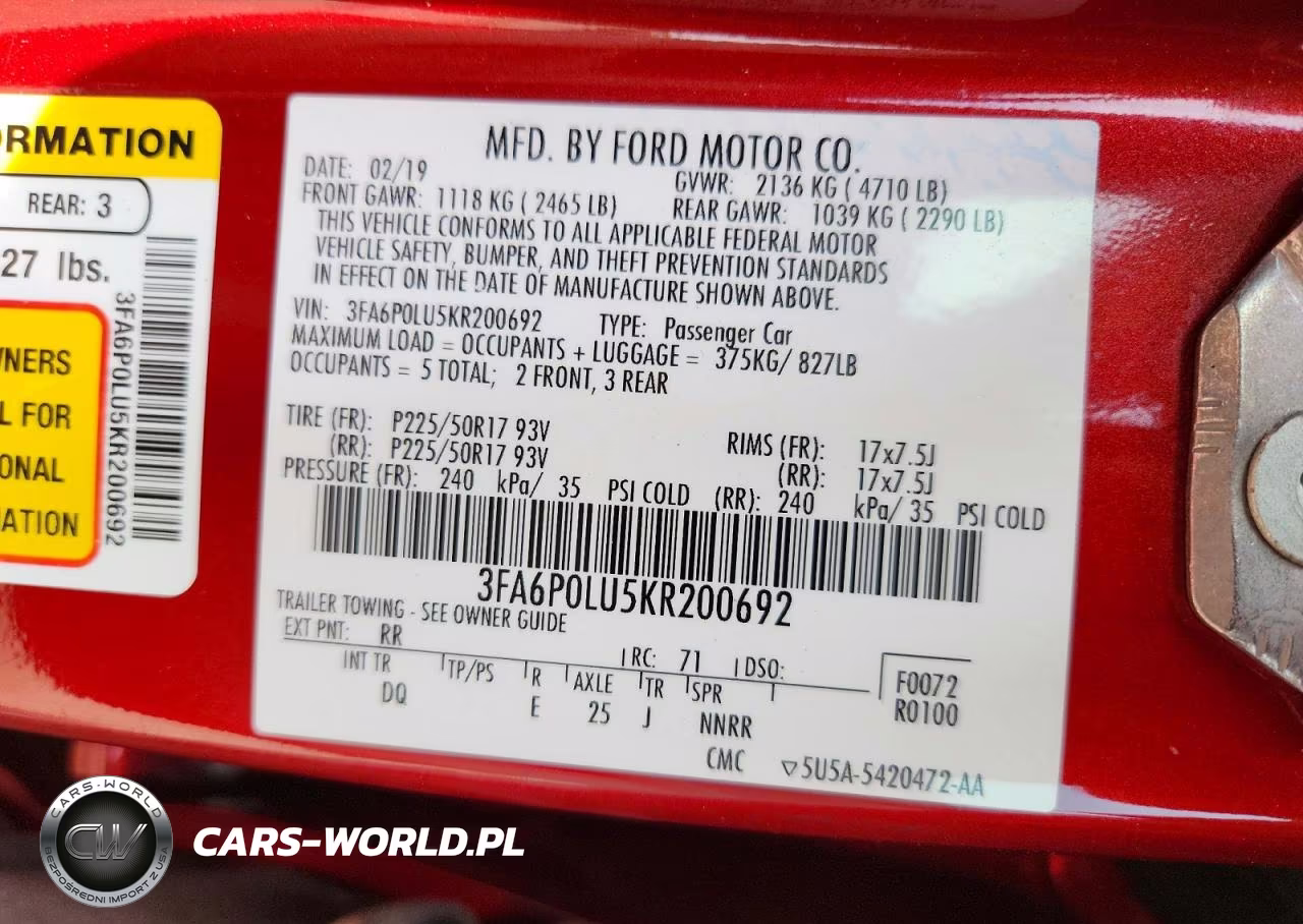 2019 Ford Fusion Se VIN:3FA6P0LU5KR200692 - 12