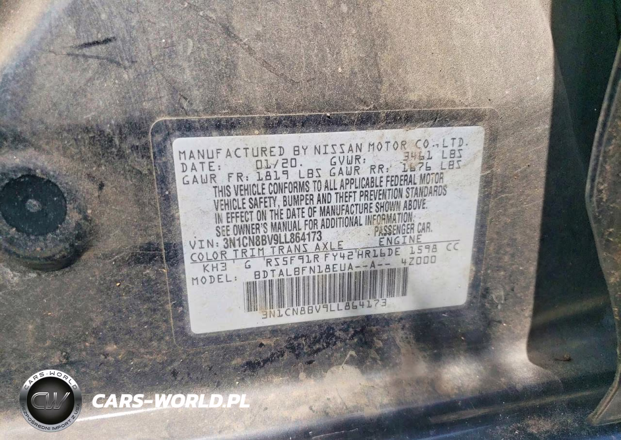 2020 Nissan Versa S VIN:3N1CN8BV9LL864173 - 13