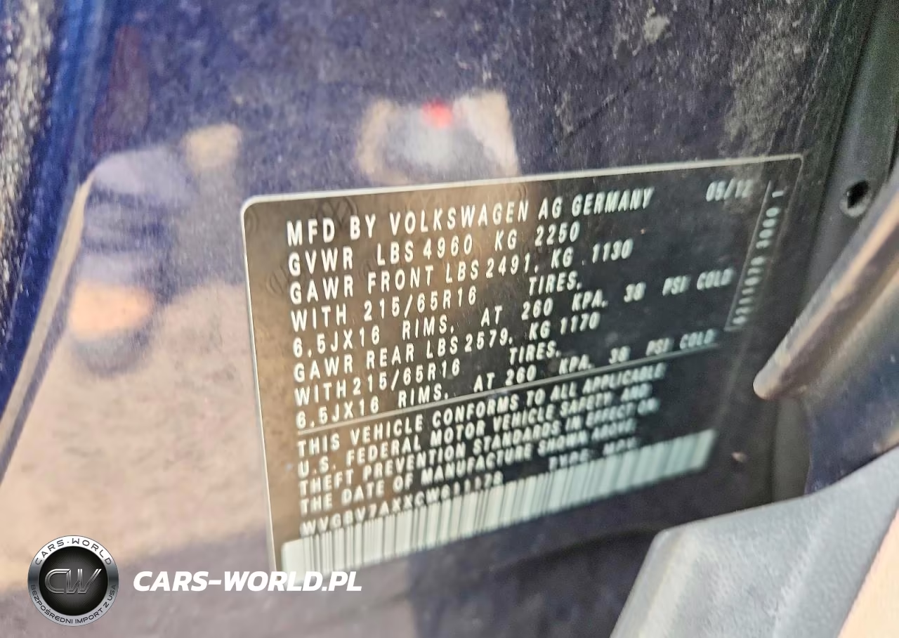 2012 Volkswagen Tiguan S VIN:WVGBV7AXXCW611178 - 13