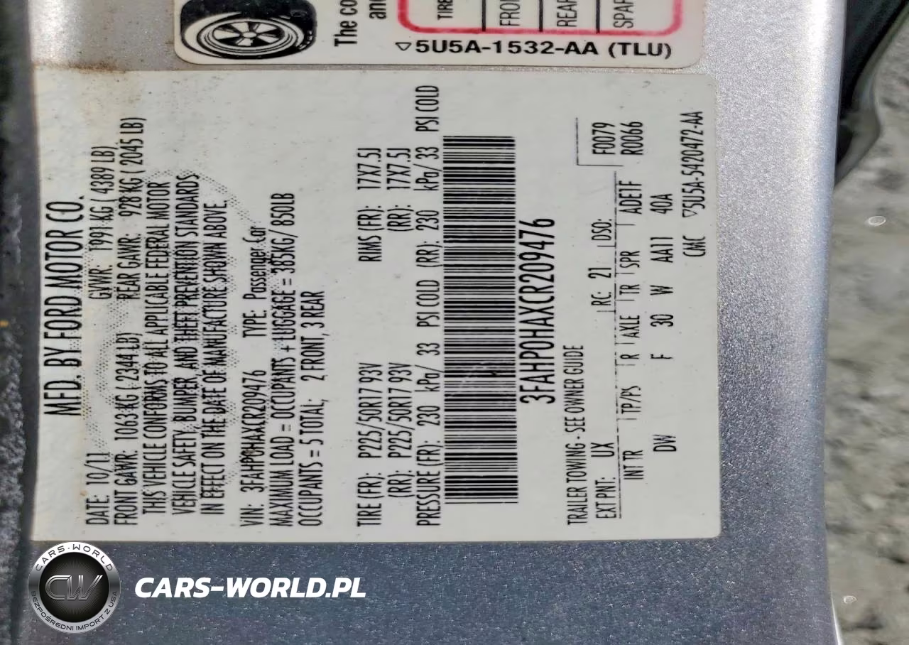 2012 Ford Fusion Se VIN:3FAHP0HAXCR209476 - 12