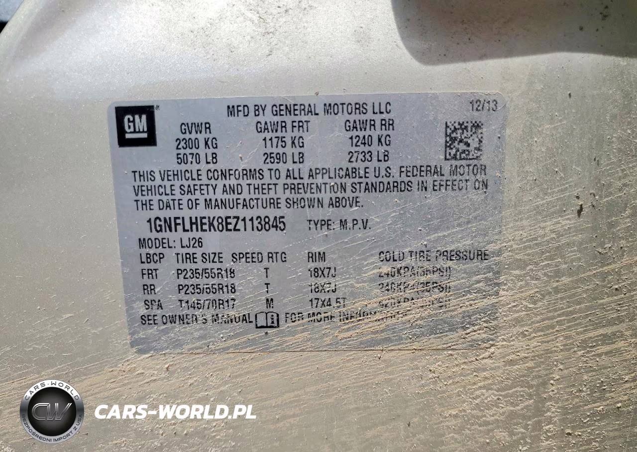 2014 Chevrolet Equinox Ltz VIN:1GNFLHEK8EZ113845 - 13