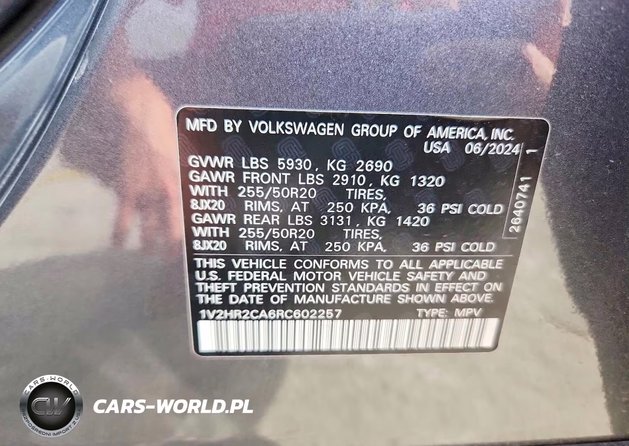 2024 Volkswagen Atlas Se VIN:1V2HR2CA6RC602257 - 13