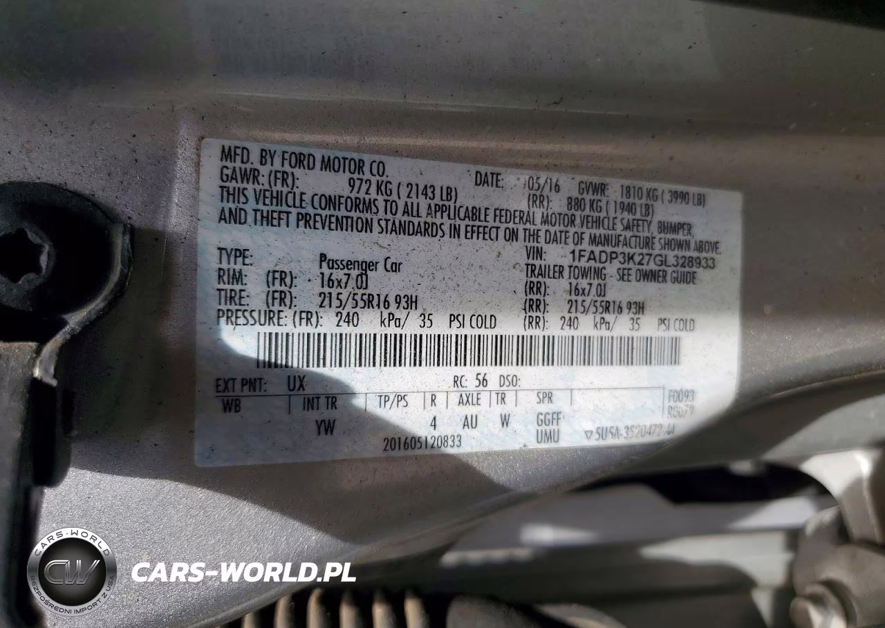 2016 Ford Focus Se VIN:1FADP3K27GL328933 - 12