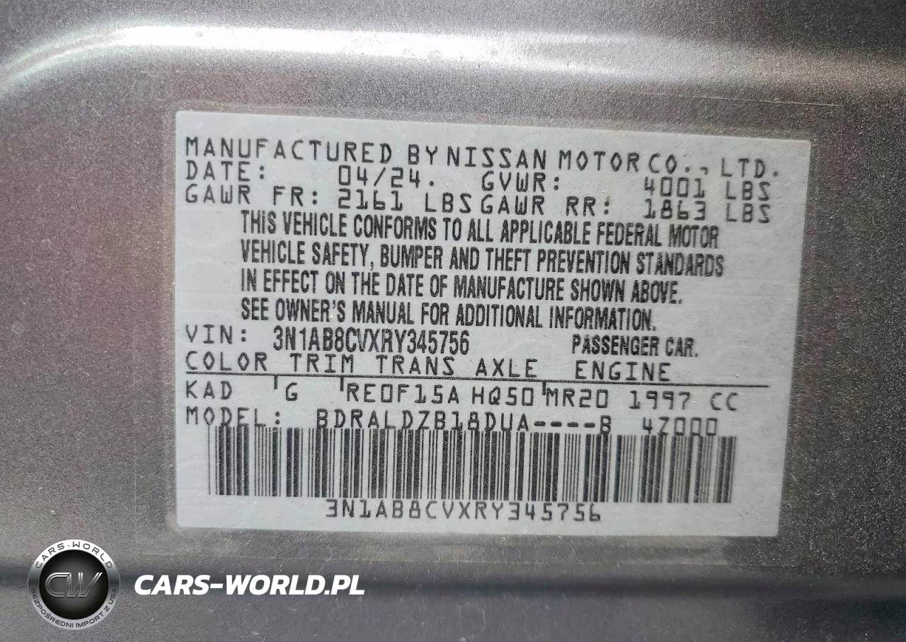 2024 Nissan Sentra Sv VIN:3N1AB8CVXRY345756 - 13