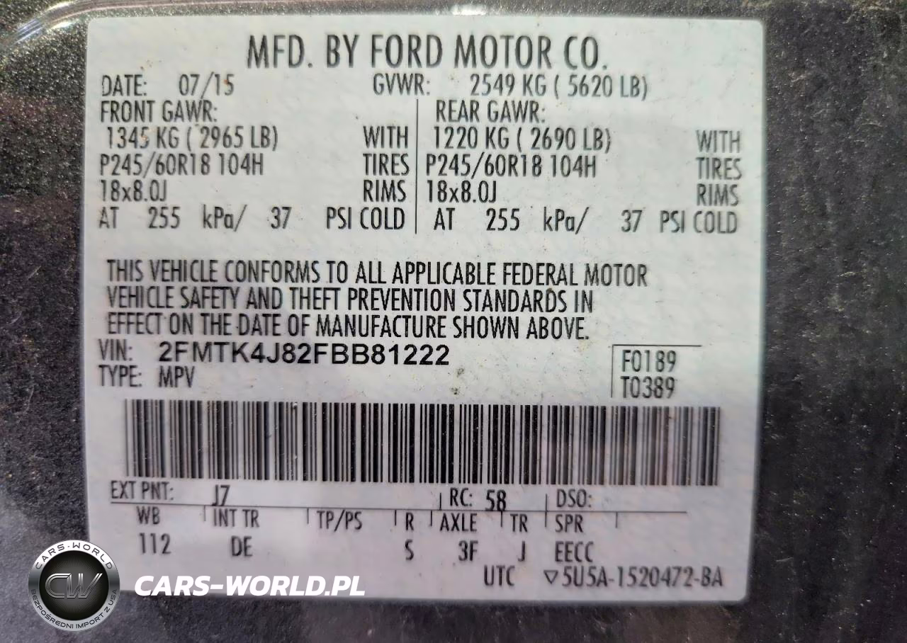2015 Ford Edge Sel VIN:2FMTK4J82FBB81222 - 12