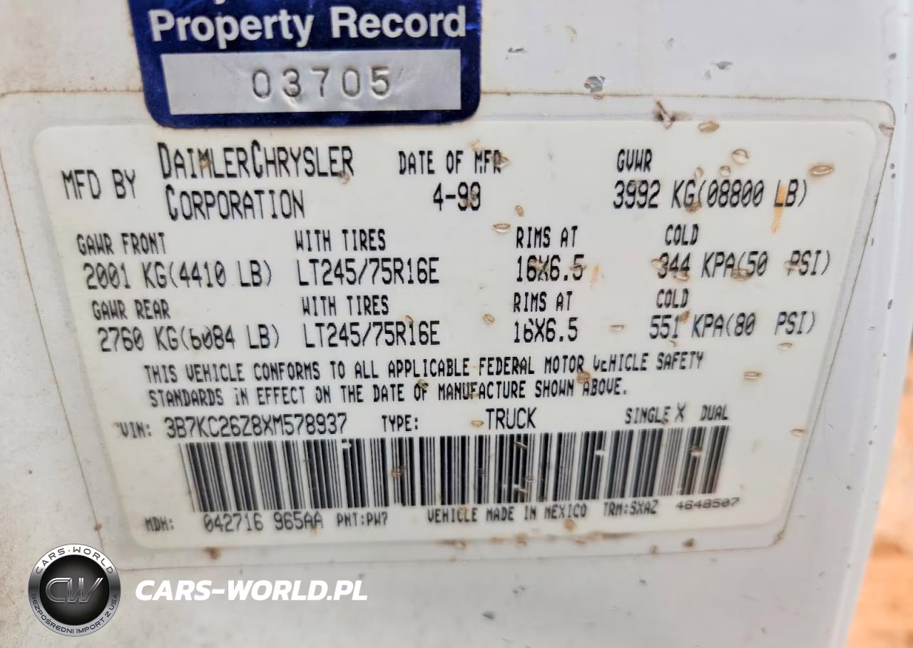 1999 Dodge Ram 2500 VIN:3B7KC26Z8XM578937 - 12