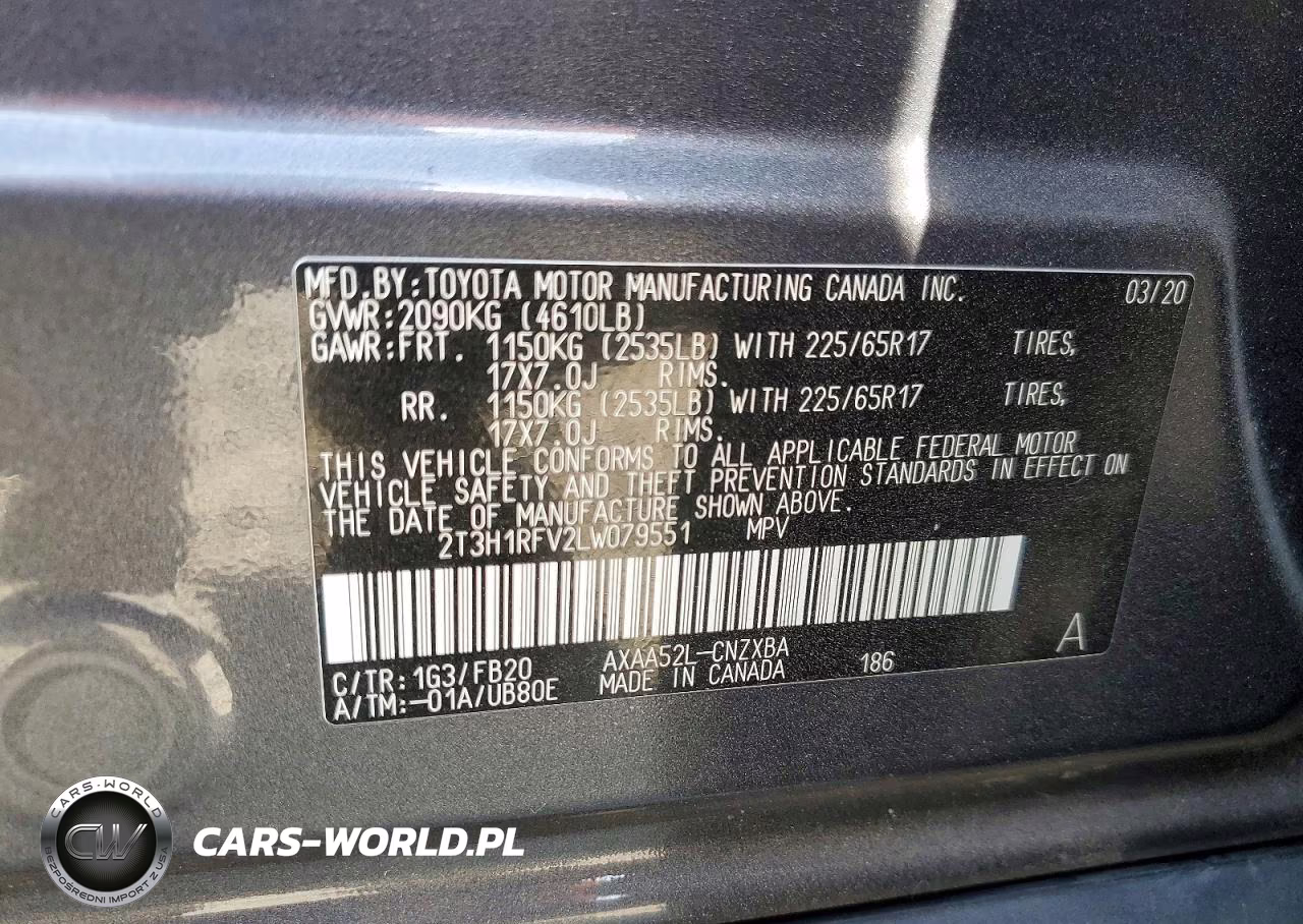 2020 Toyota Rav4 Le VIN:2T3H1RFV2LW079551 - 13