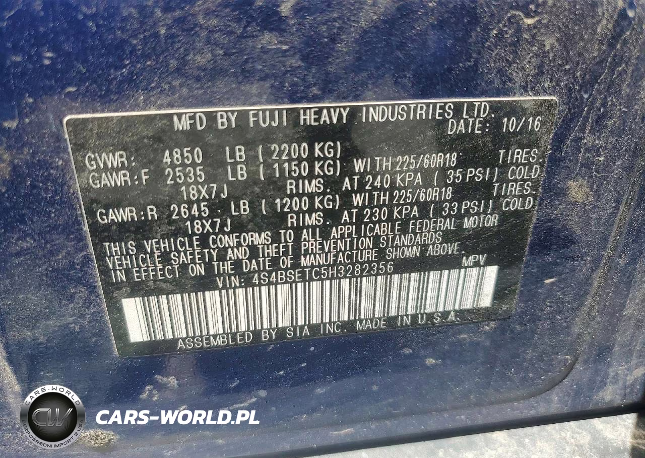 2017 Subaru Outback Touring VIN:4S4BSETC5H3282356 - 12